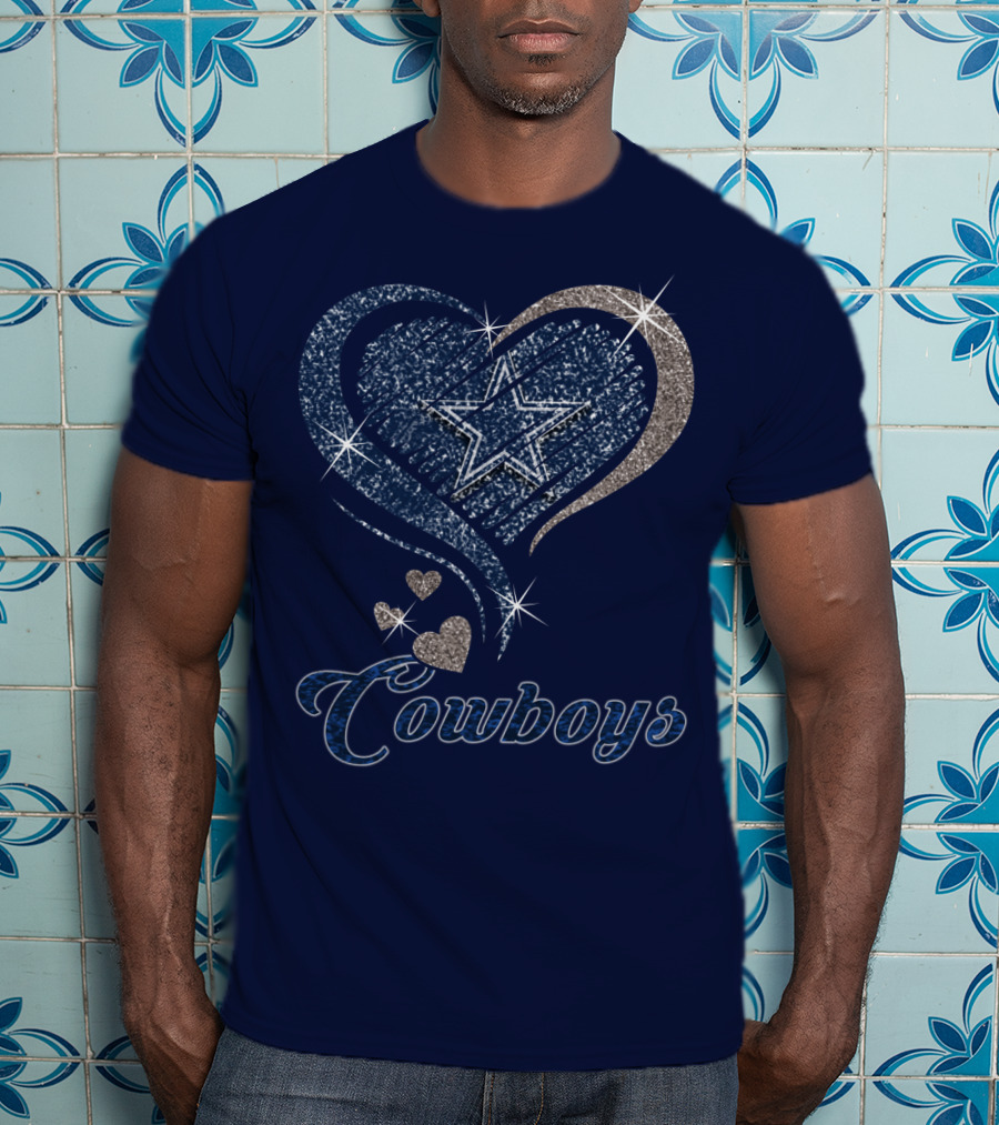 Cowboys Heart Star Glitter T-Shirt