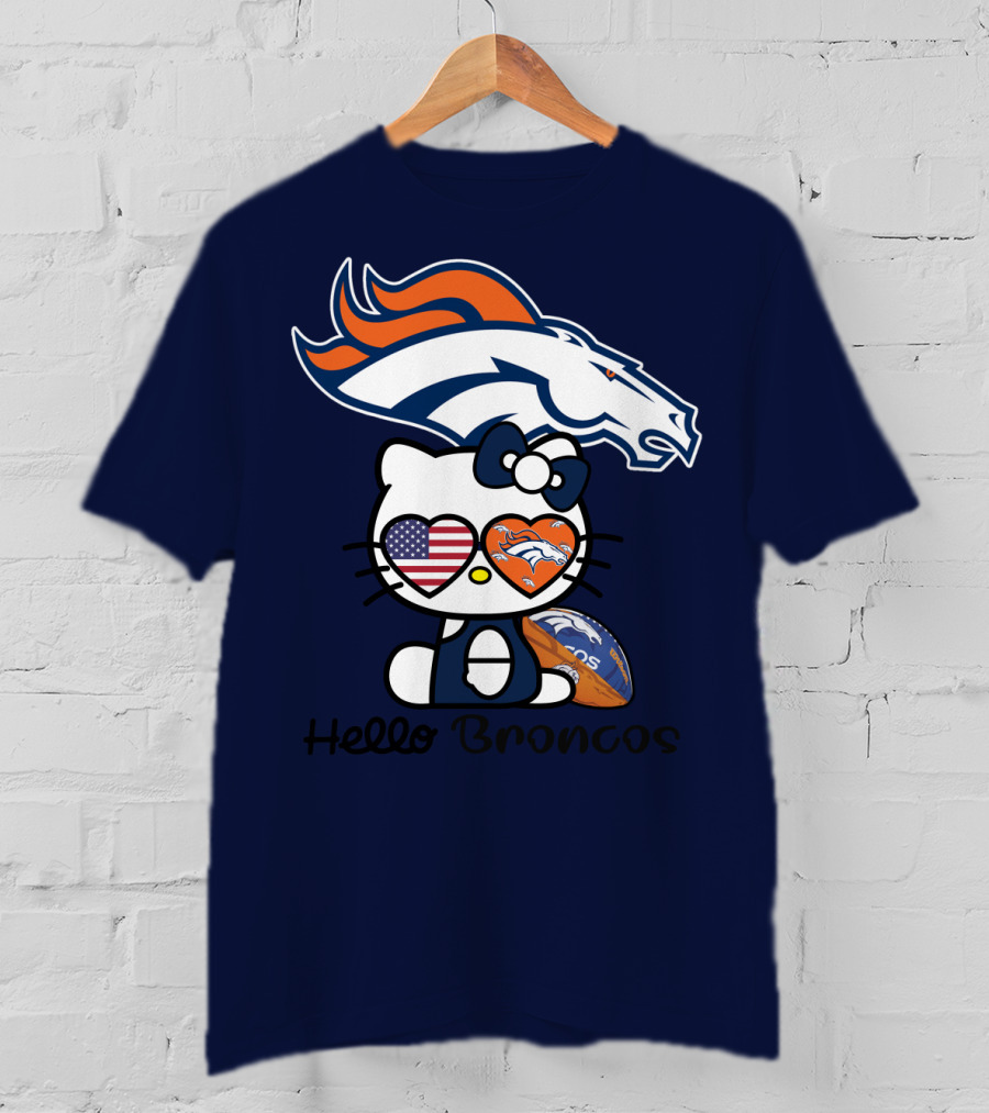 Hello Broncos Denver Broncos Football Hello Kitty T-Shirt