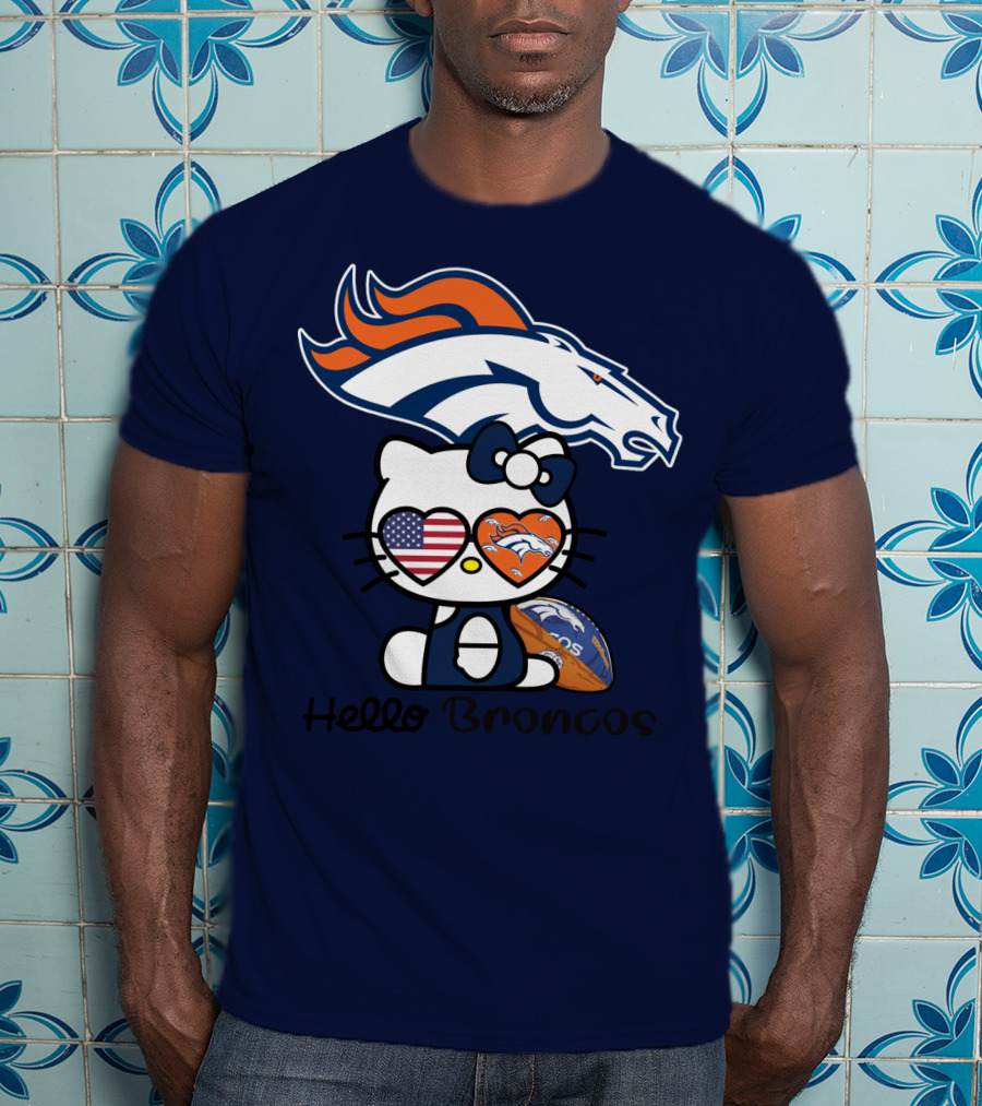 Hello Broncos Denver Broncos Football Hello Kitty T-Shirt
