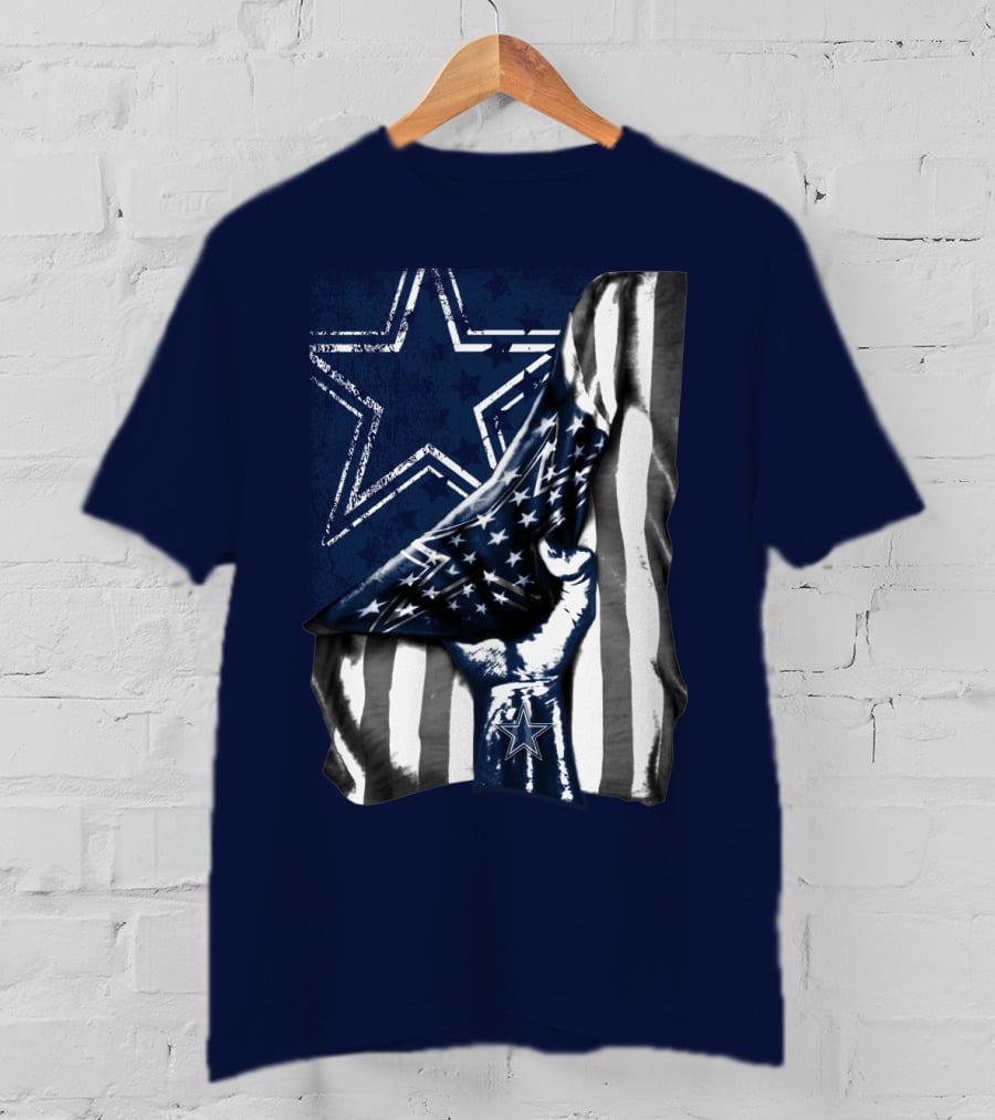 Dallas Cowboys Star Fist With American Flag T-Shirt