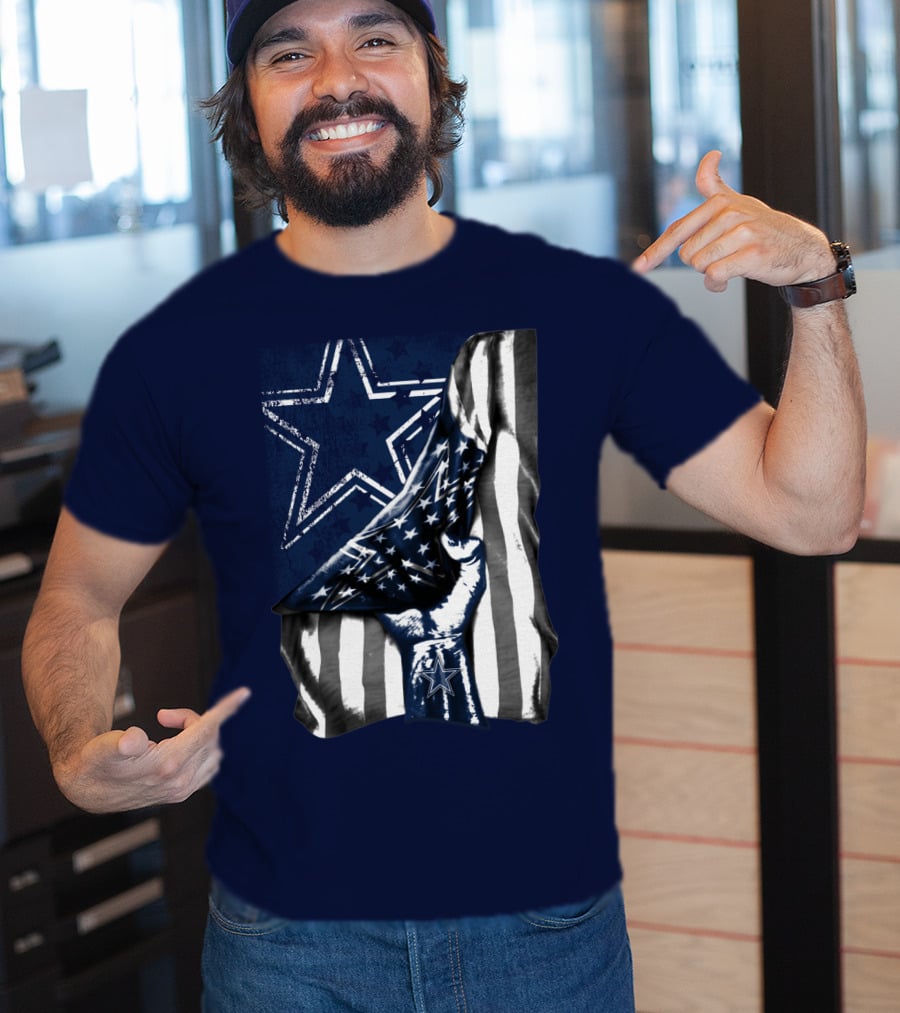 Dallas Cowboys Star Fist With American Flag T-Shirt