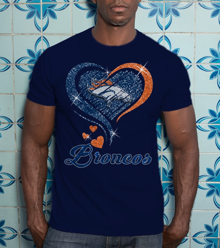 Broncos Heart Glitter T-Shirt