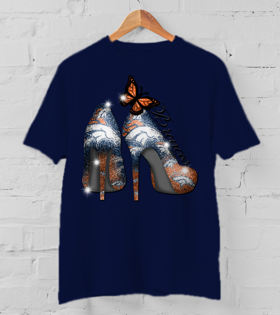 Denver Broncos Heels Butterfly T-Shirt