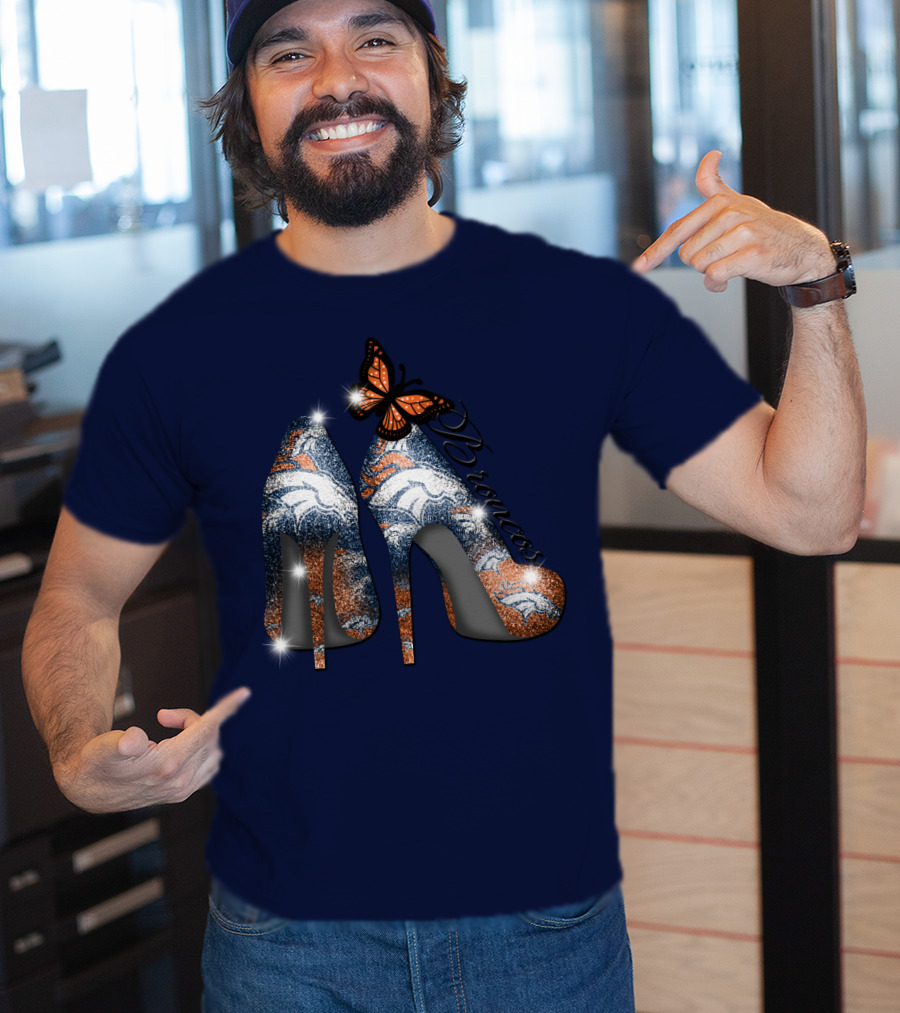 Denver Broncos Heels Butterfly T-Shirt