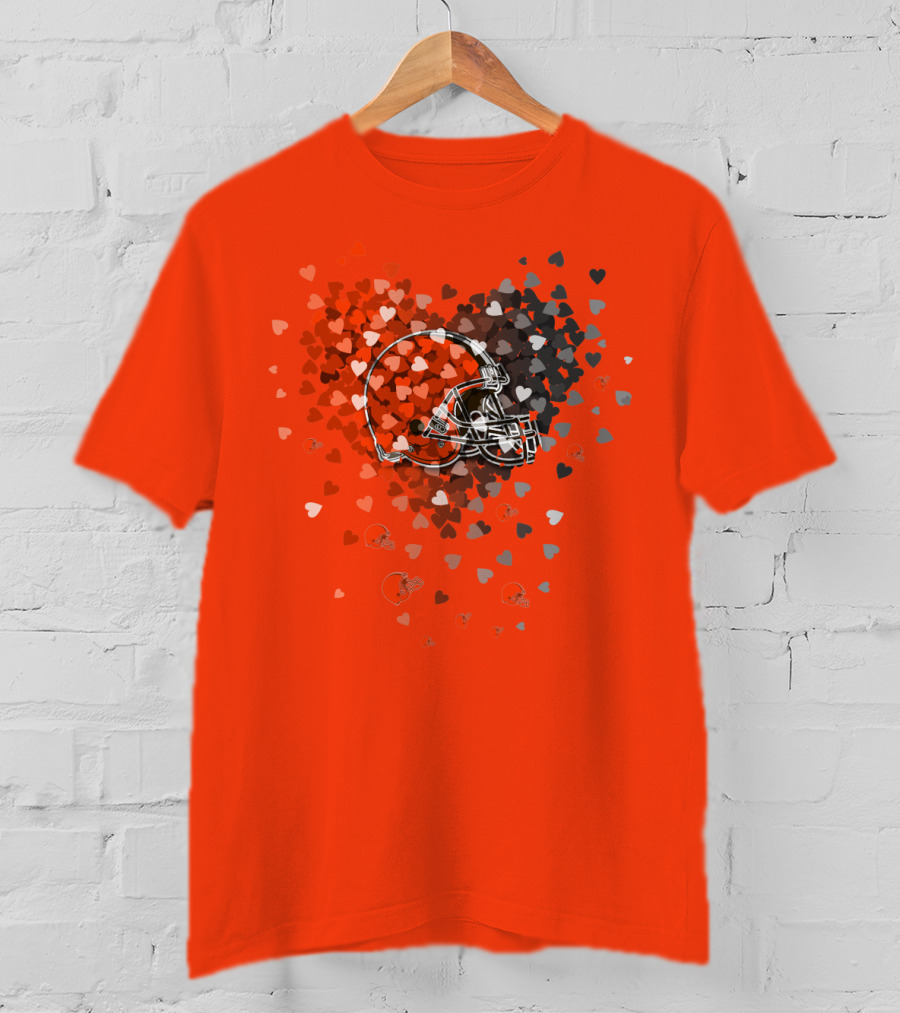 Cleveland Browns Helmet Heart T-Shirt