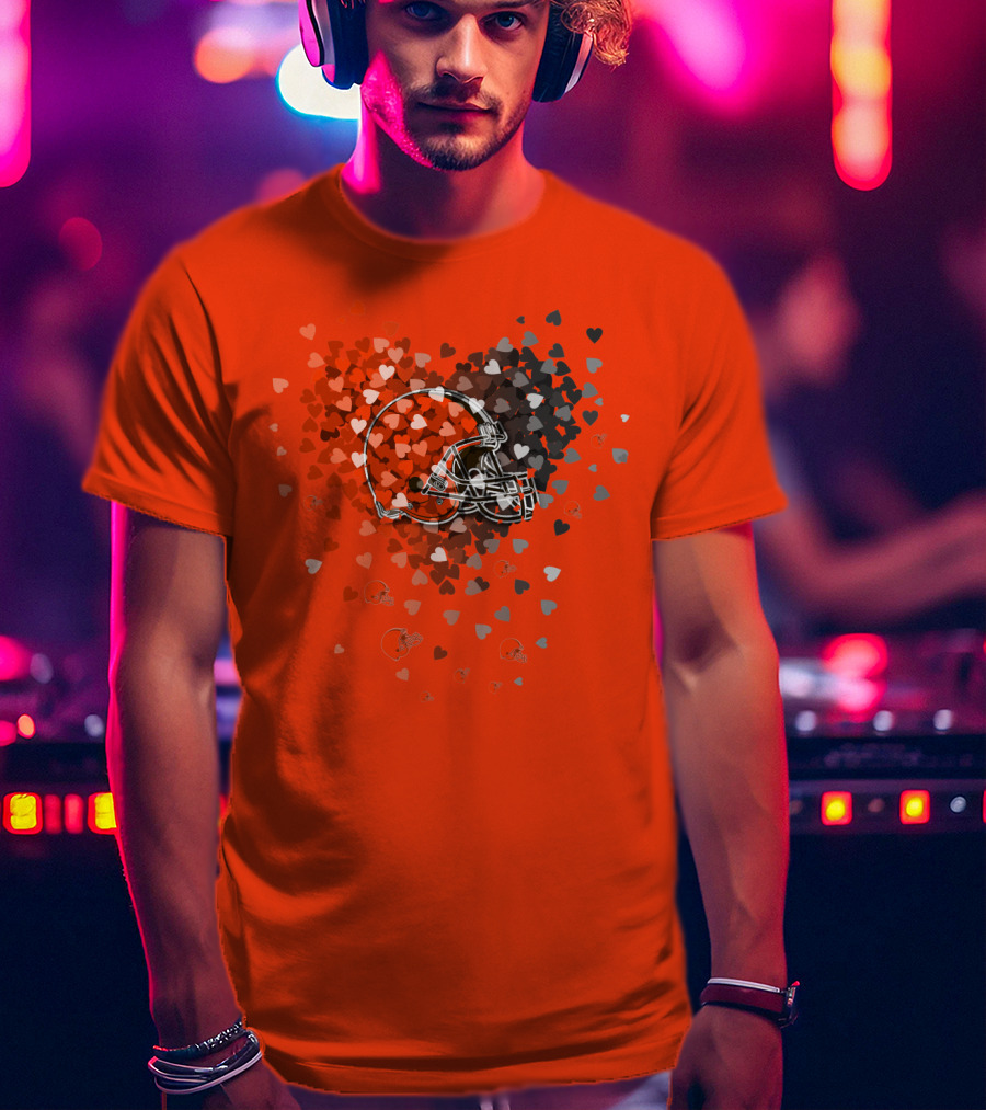 Cleveland Browns Helmet Heart T-Shirt