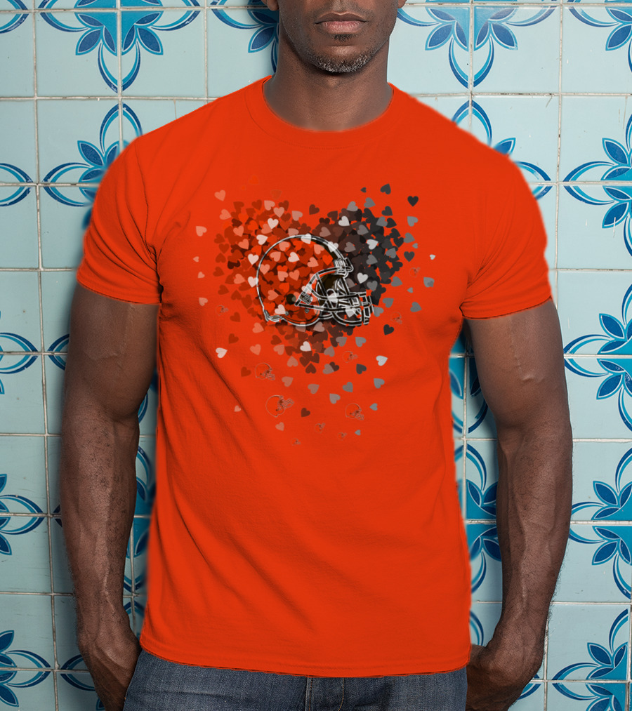 Cleveland Browns Helmet Heart T-Shirt
