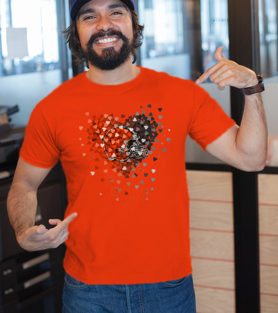 Cleveland Browns Helmet Heart T-Shirt