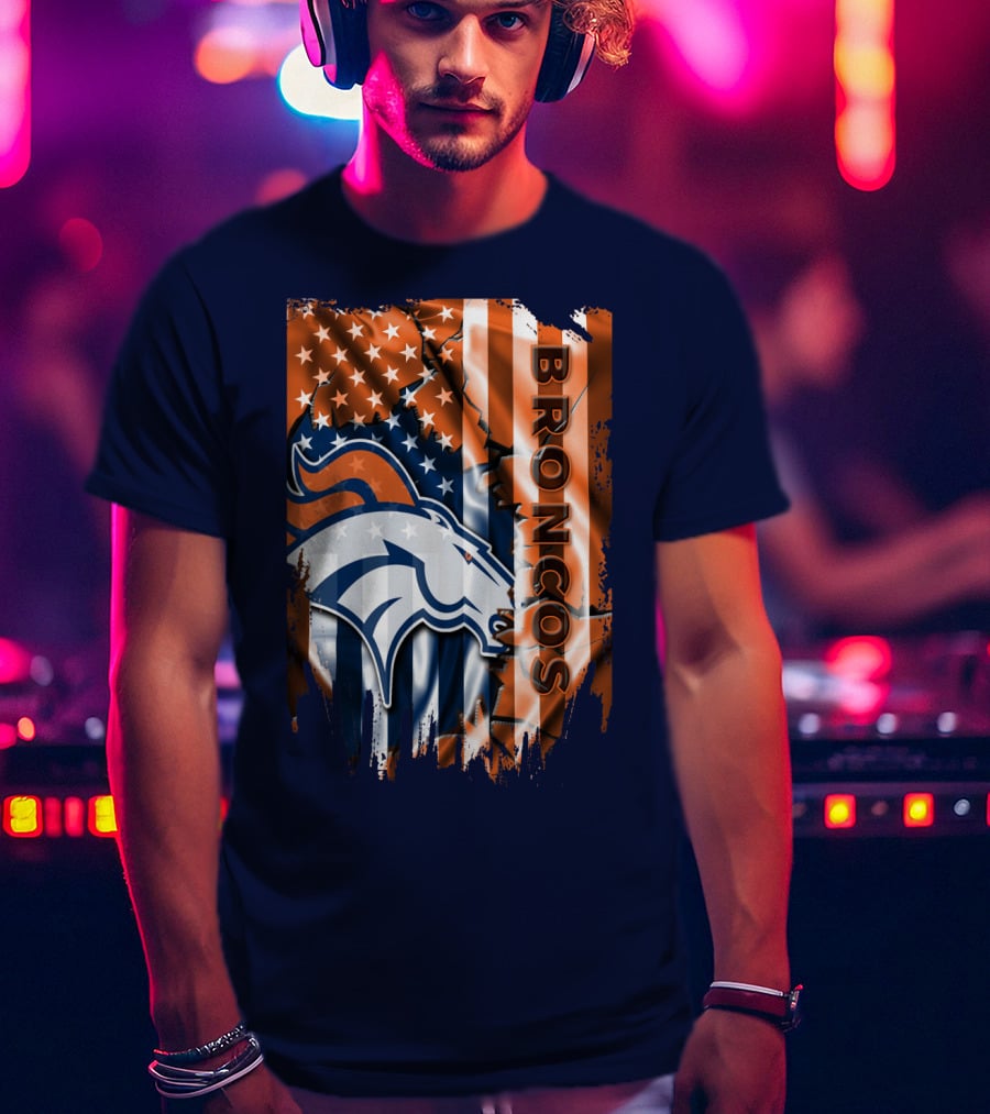 Denver Broncos American Flag Patriotic T-Shirt