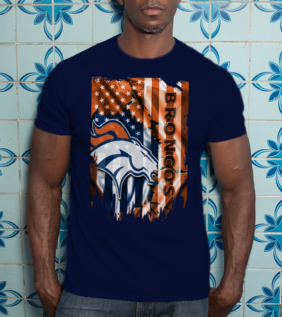 Denver Broncos American Flag Patriotic T-Shirt