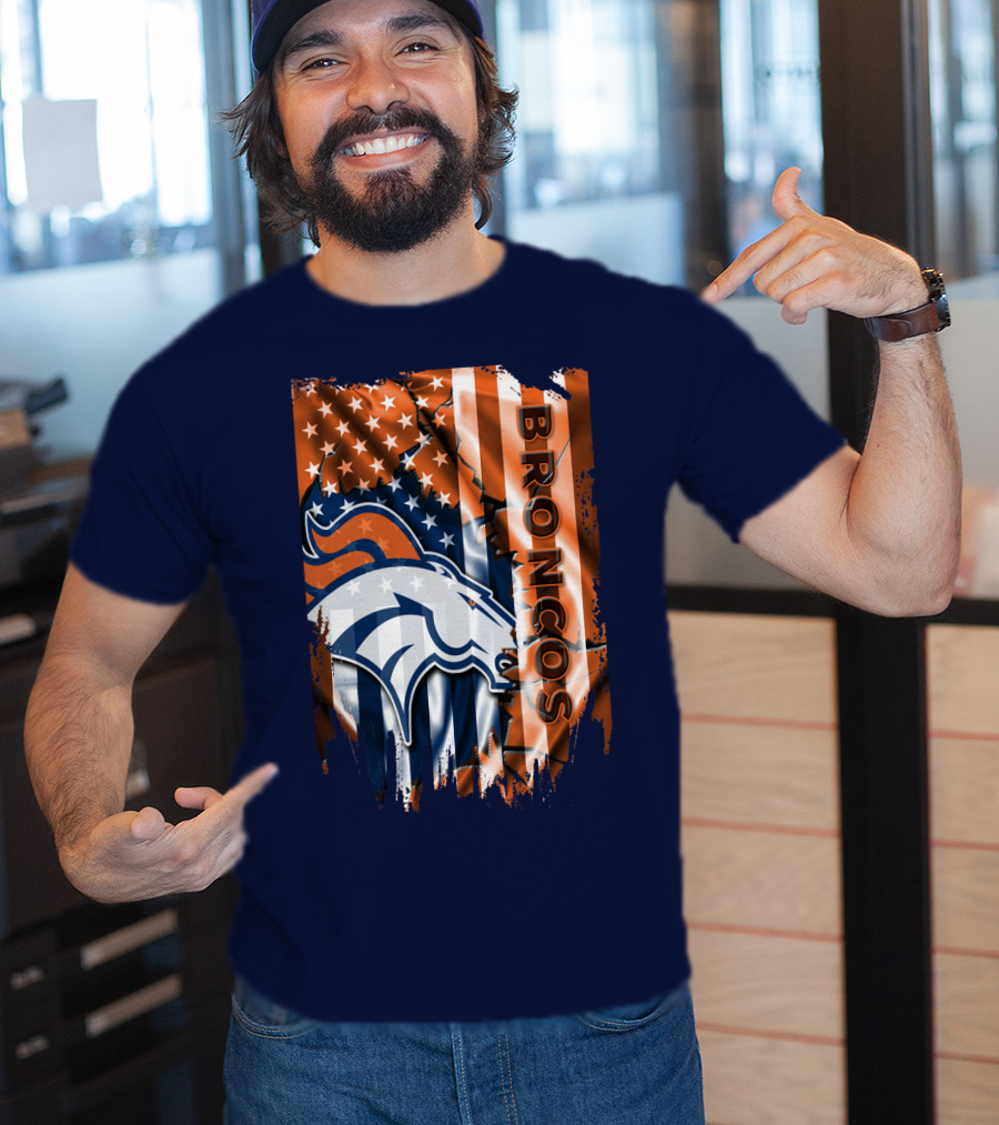 Denver Broncos American Flag Patriotic T-Shirt