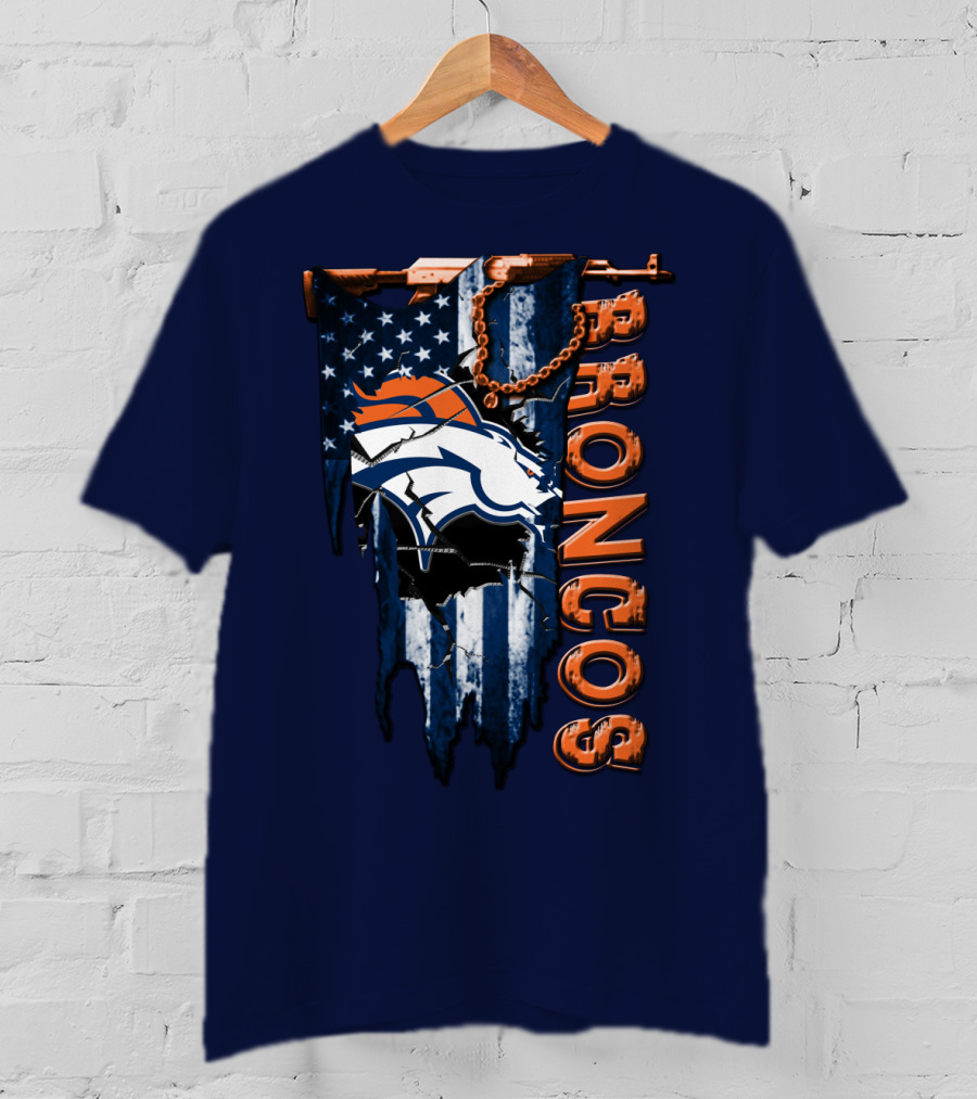 Denver Broncos American Flag Bold T-Shirt