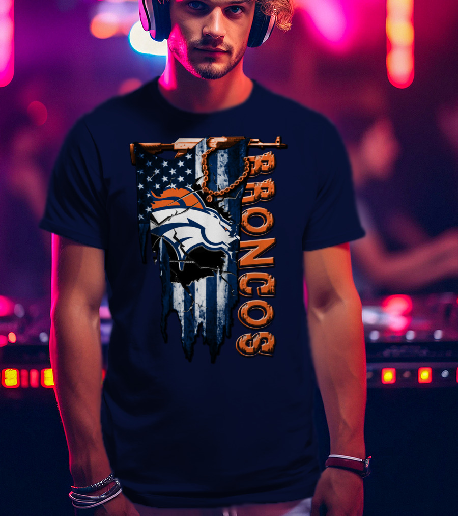 Denver Broncos American Flag Bold T-Shirt