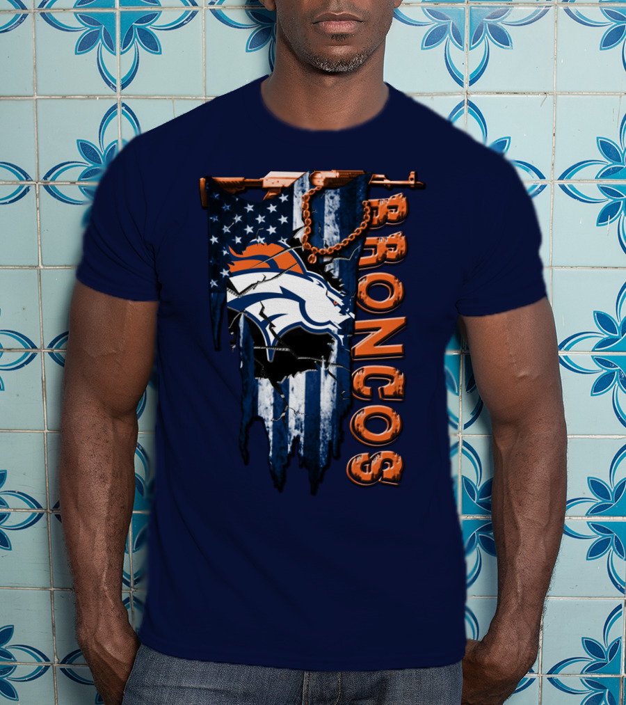 Denver Broncos American Flag Bold T-Shirt