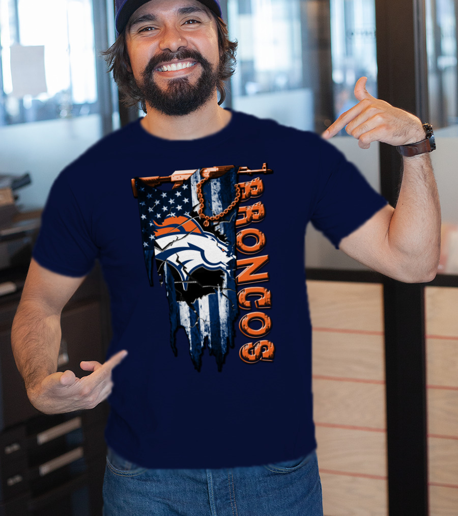 Denver Broncos American Flag Bold T-Shirt