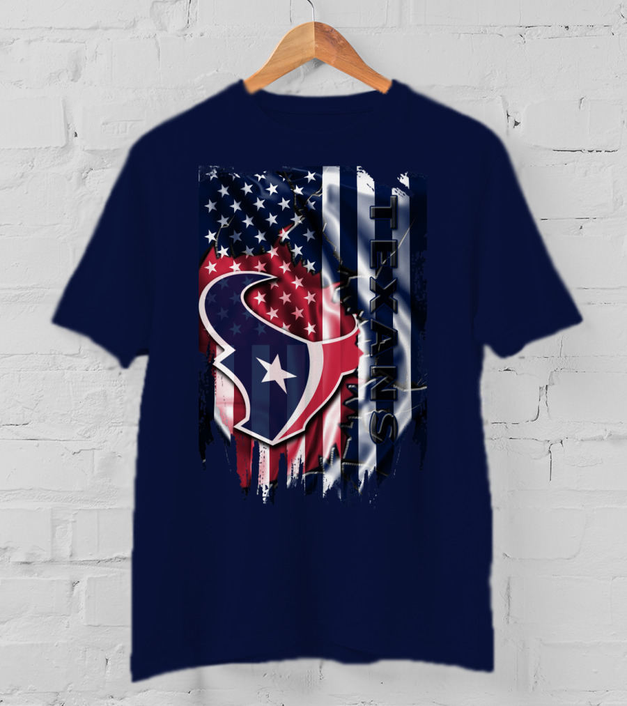 Houston Texans Usa Flag T-Shirt