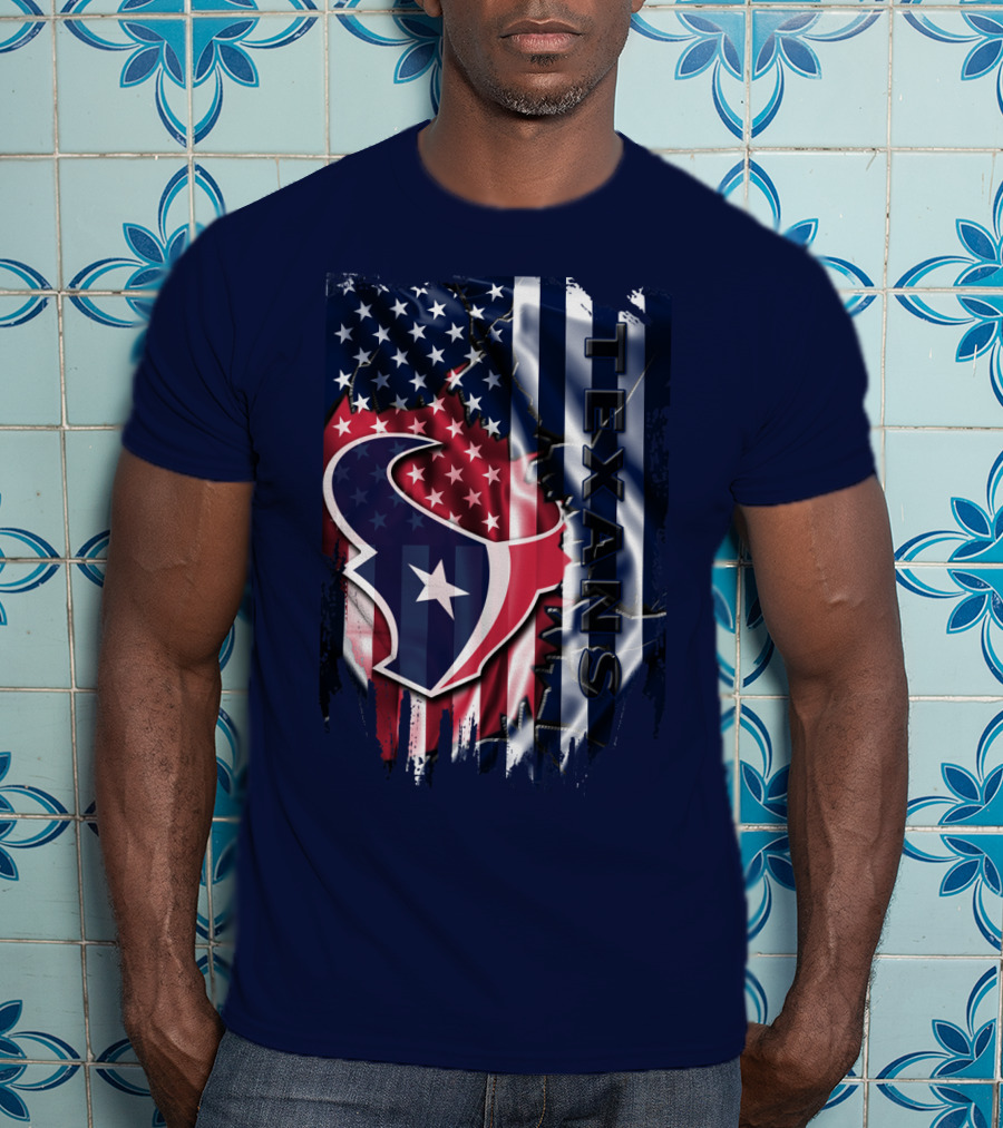 Houston Texans Usa Flag T-Shirt