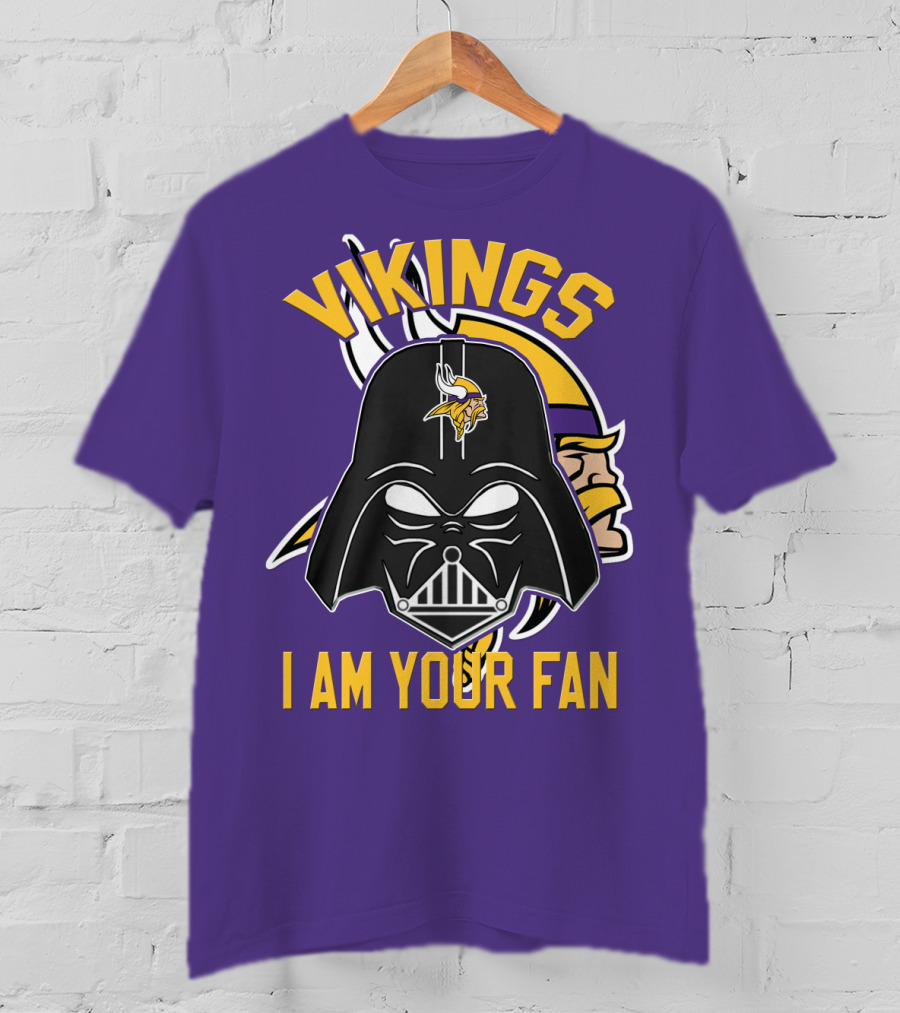 Vikings I Am Your Fan Minnesota Vikings Logo Darth Vader Helmet T-Shirt