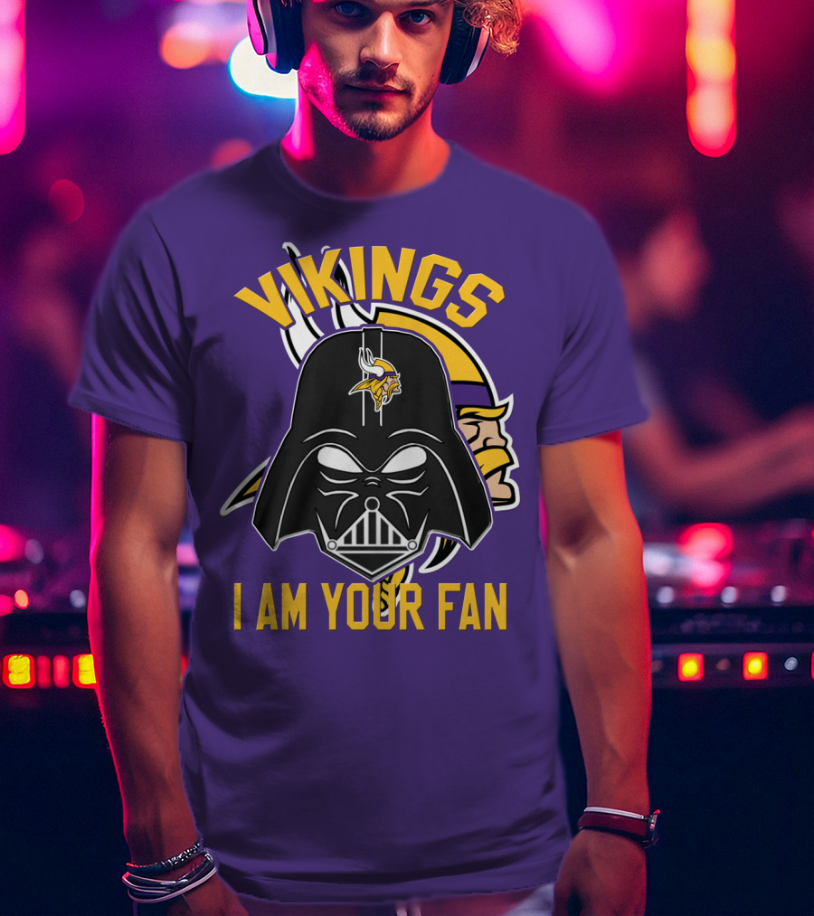 Vikings I Am Your Fan Minnesota Vikings Logo Darth Vader Helmet T-Shirt