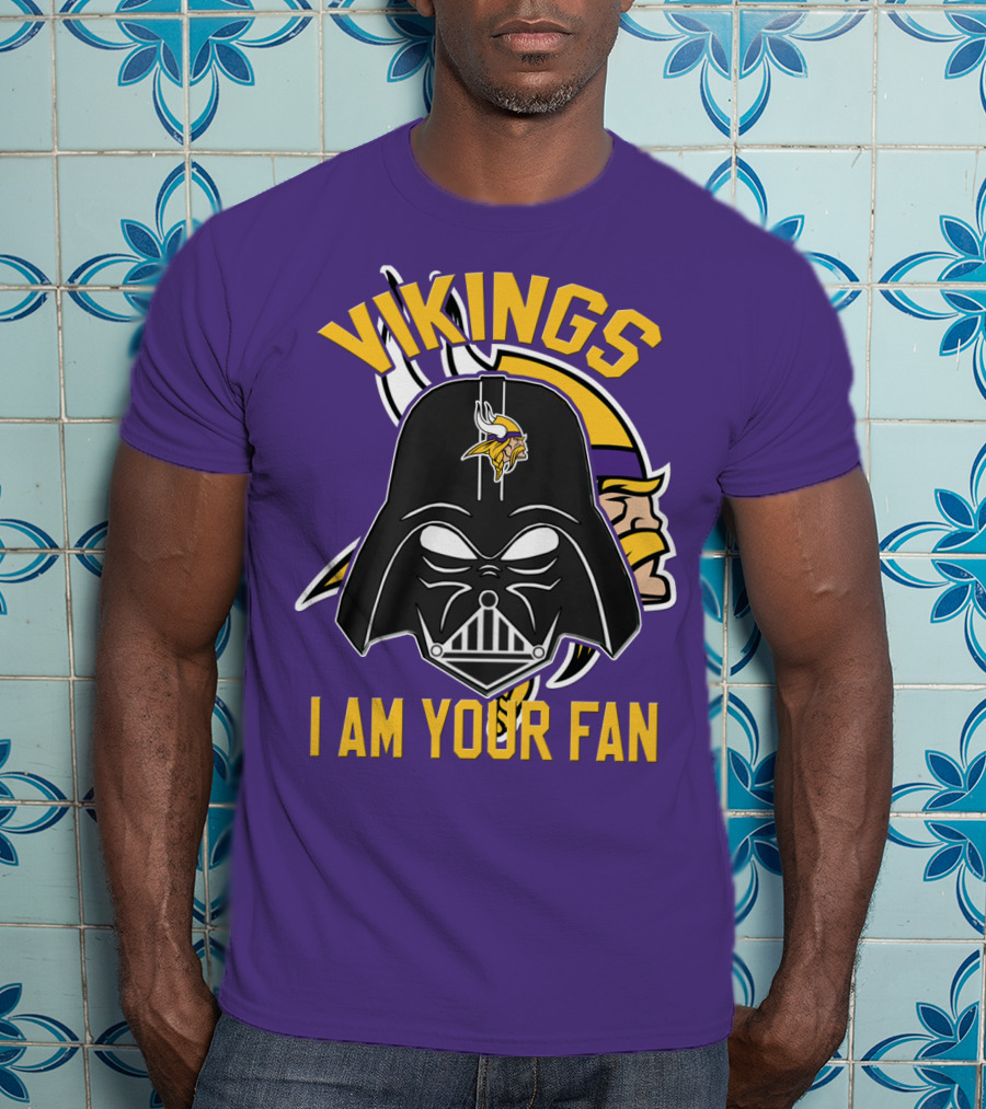 Vikings I Am Your Fan Minnesota Vikings Logo Darth Vader Helmet T-Shirt