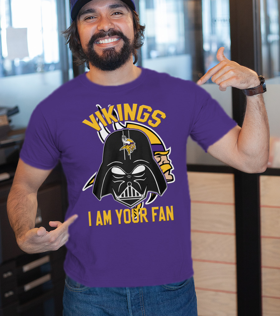 Vikings I Am Your Fan Minnesota Vikings Logo Darth Vader Helmet T-Shirt