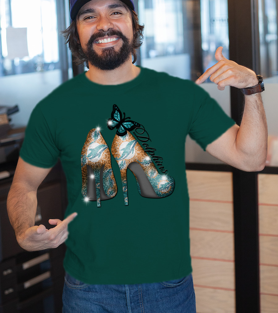Miami Dolphins Heels With Butterfly T-Shirt