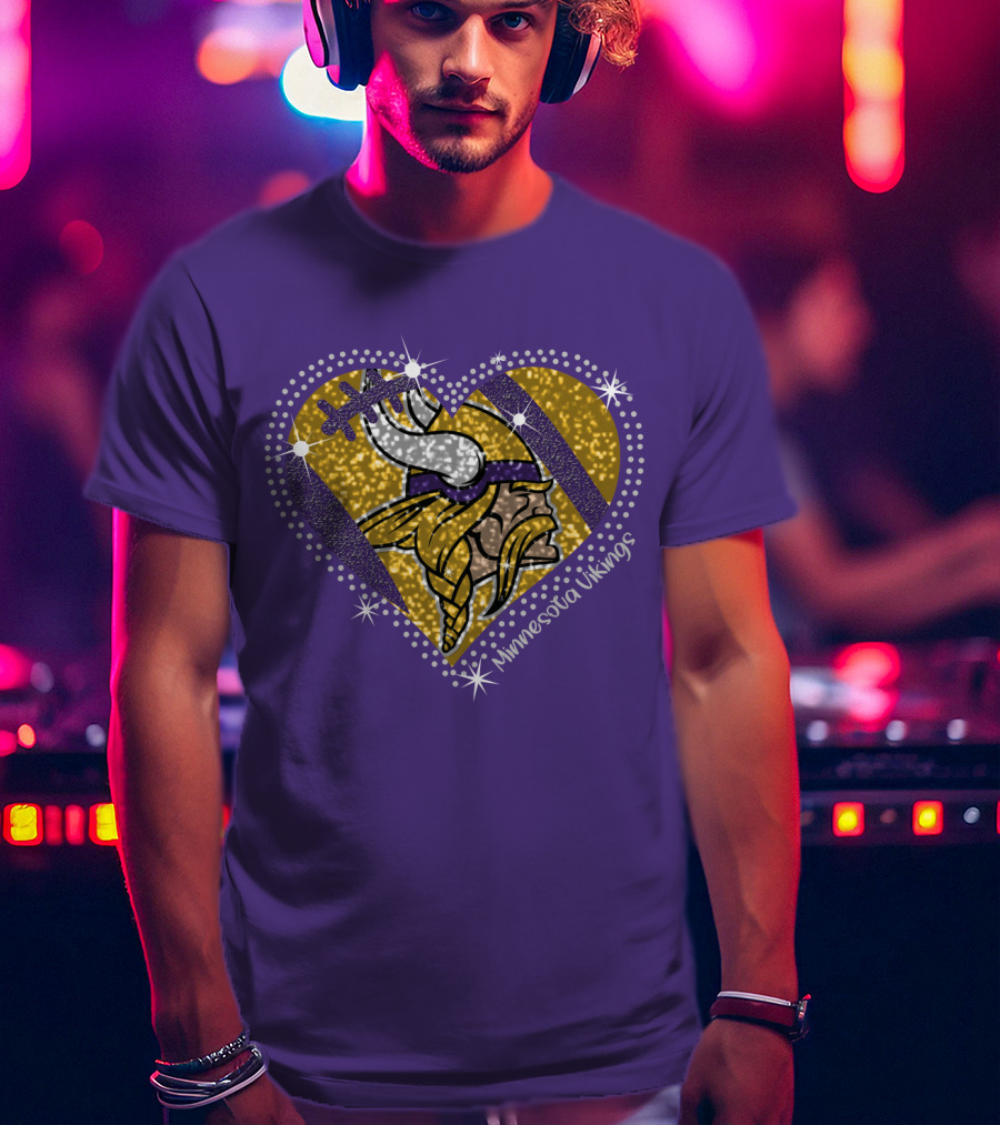 Minnesota Vikings Heart With Iconic Viking T-Shirt