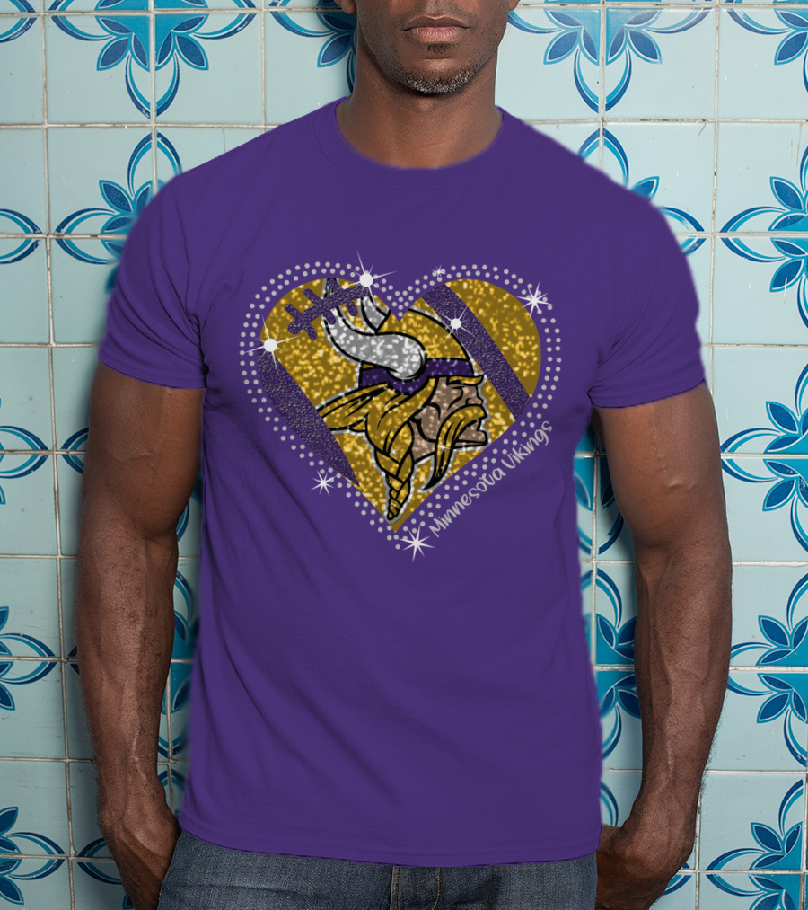 Minnesota Vikings Heart With Iconic Viking T-Shirt