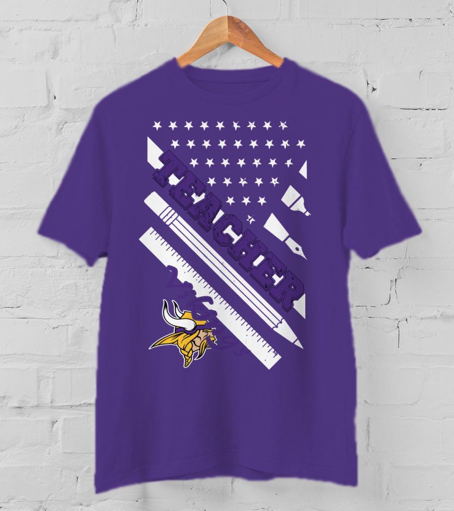 Minnesota Vikings Teacher Ruler Stars T-Shirt