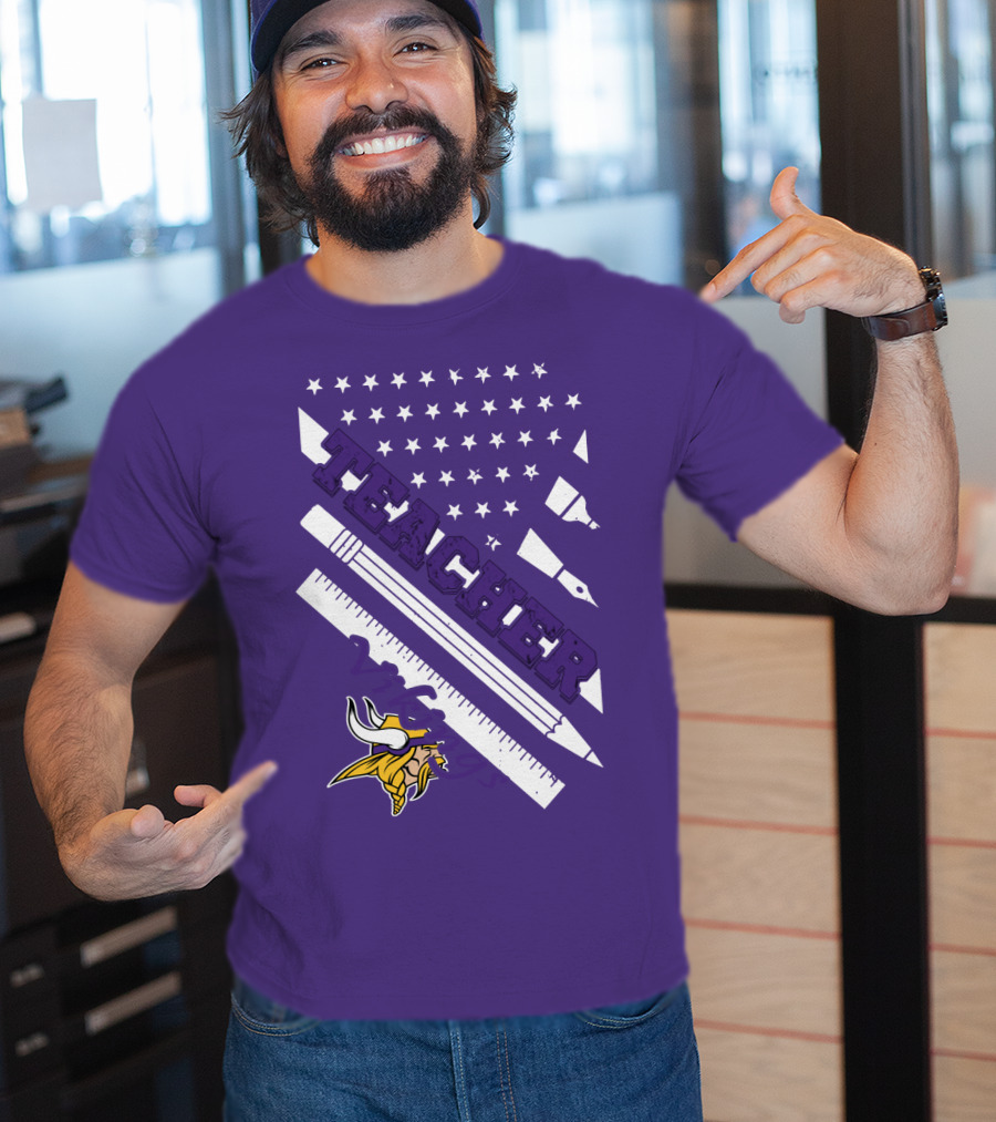 Minnesota Vikings Teacher Ruler Stars T-Shirt