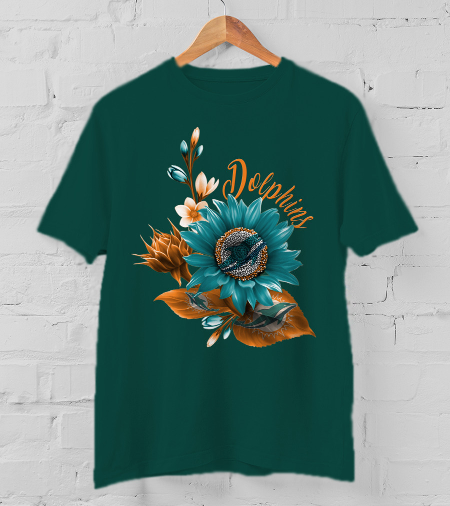 Dolphins Floral Miami Dolphins T-Shirt