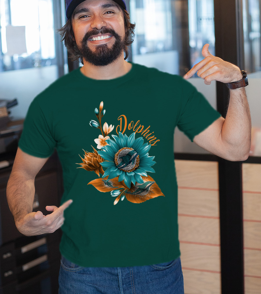 Dolphins Floral Miami Dolphins T-Shirt