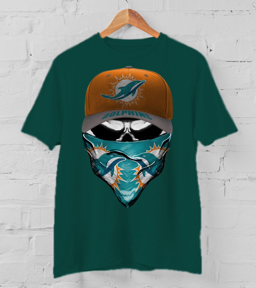 Dolphins Miami Dolphins Logo Mask And Cap T-Shirt