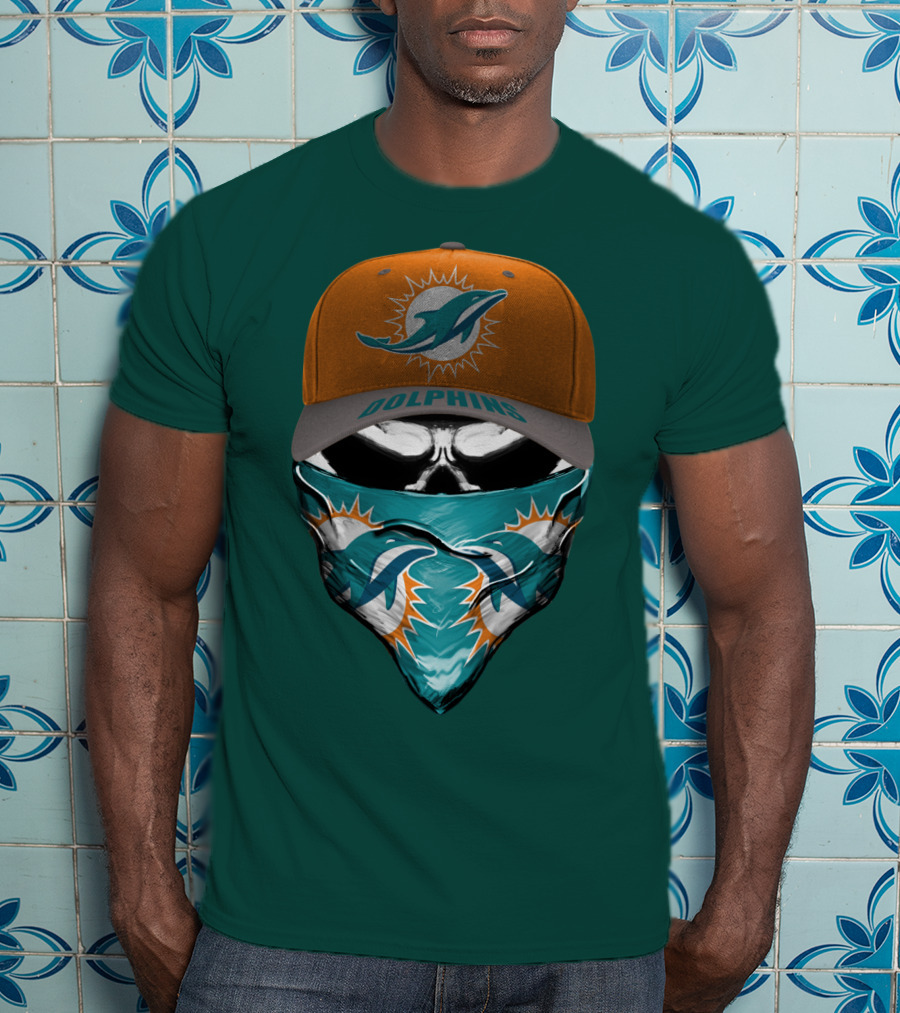 Dolphins Miami Dolphins Logo Mask And Cap T-Shirt