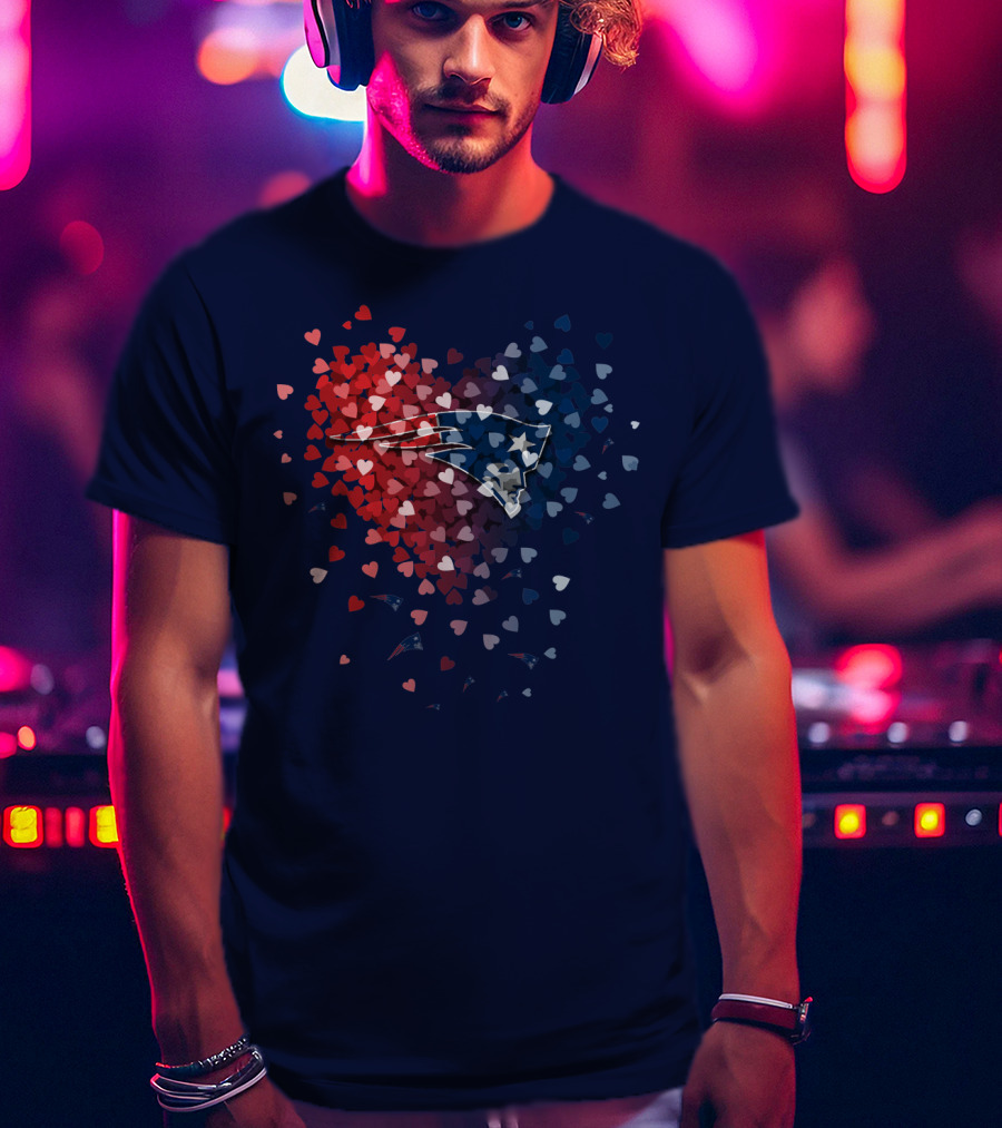 New England Patriots Heart Of Hearts T-Shirt