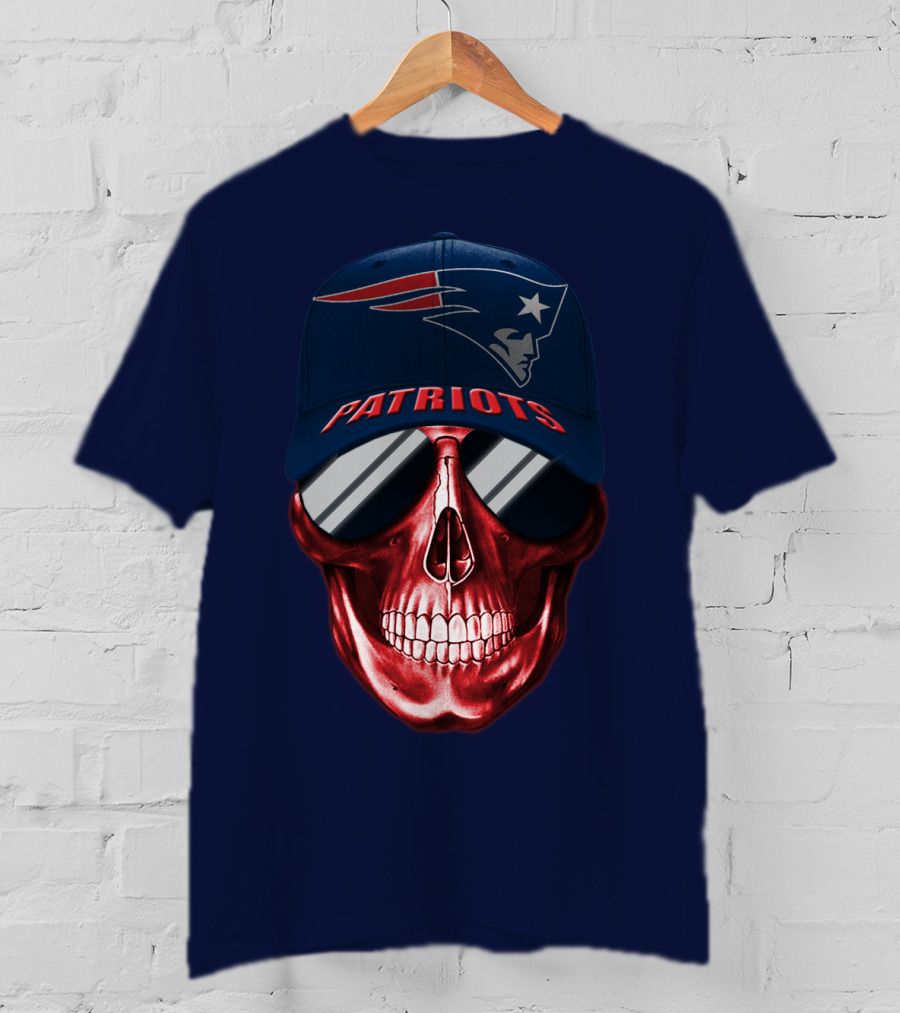 Patriots Skull With Nfl Logo Hat T-Shirt