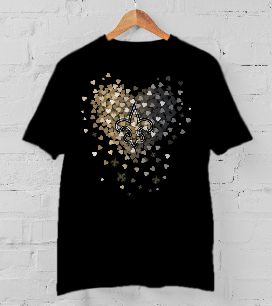 New Orleans Saints Fleur-De-Lis Heart T-Shirt