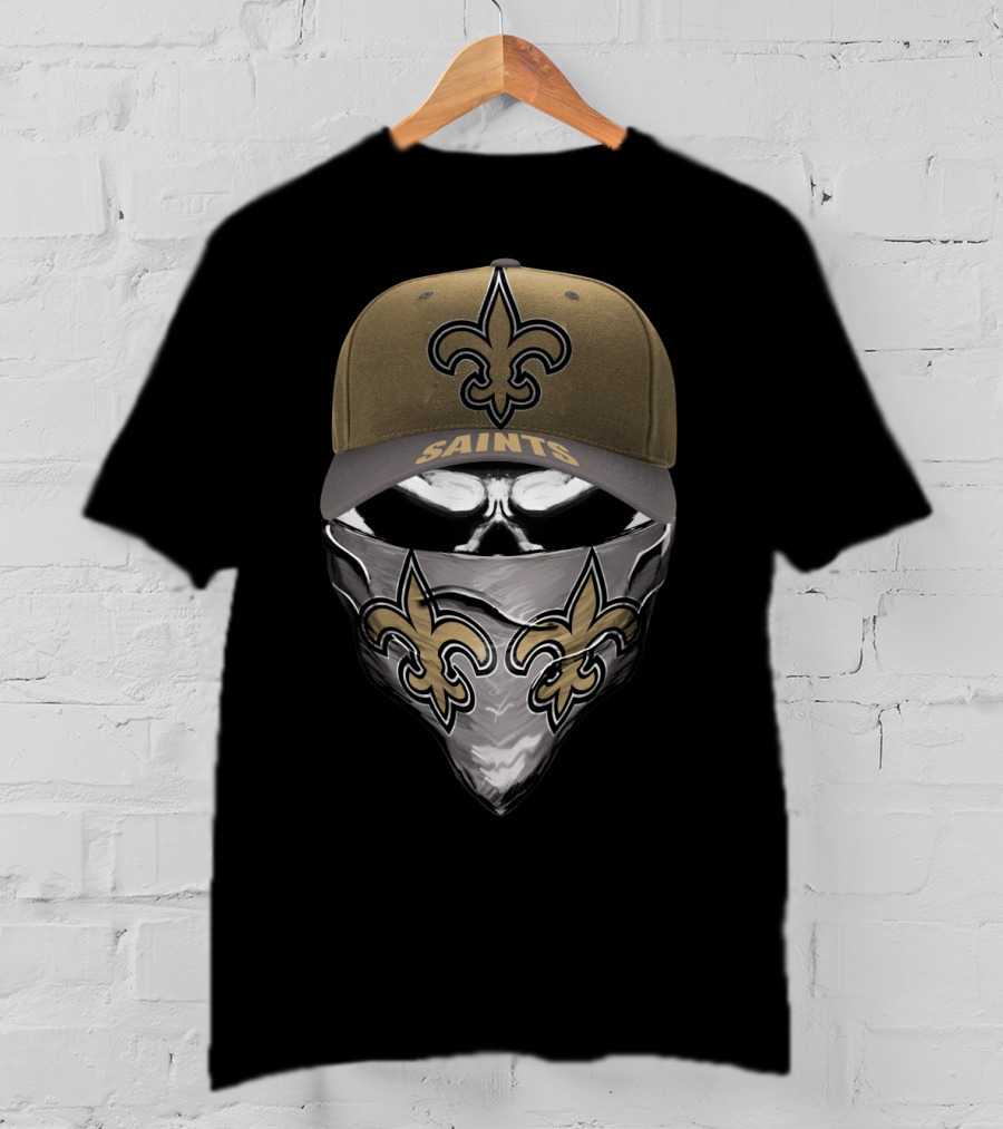 New Orleans Saints Fleur-De-Lis Cap And Bandana Combination T-Shirt