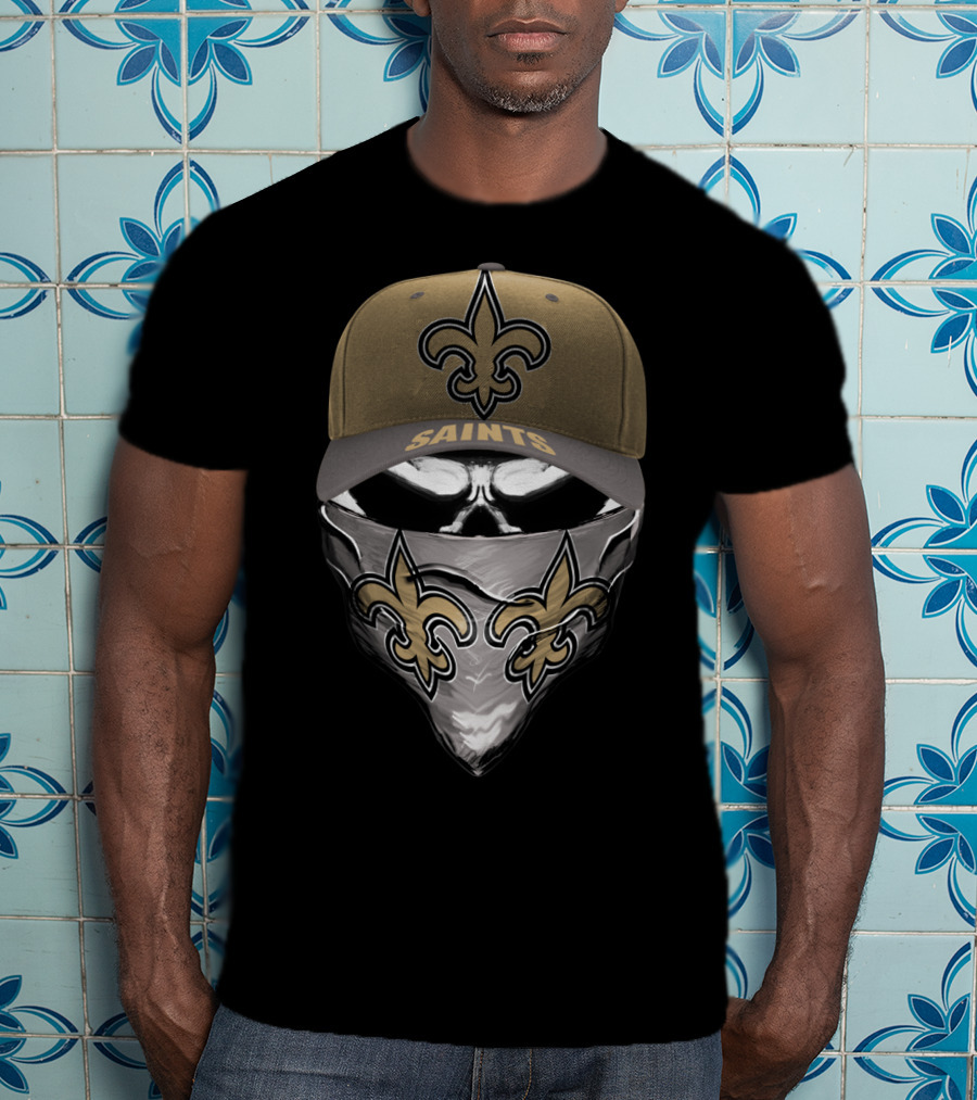 New Orleans Saints Fleur-De-Lis Cap And Bandana Combination T-Shirt