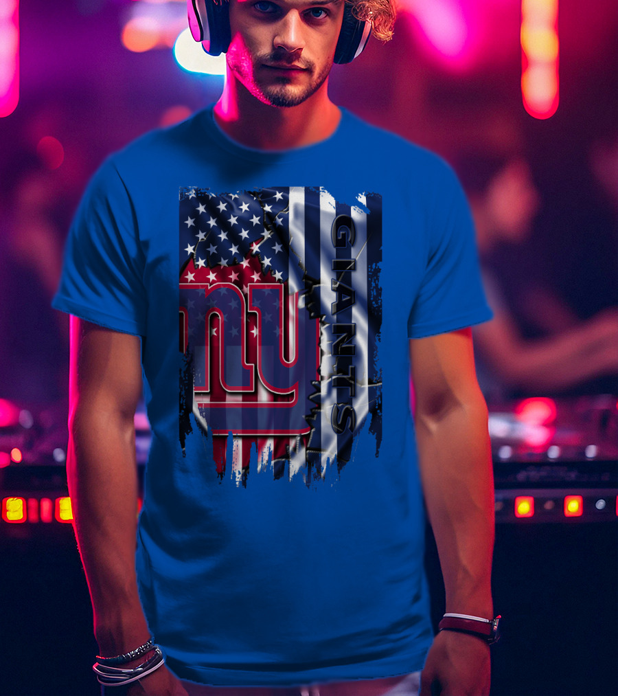 New York Giants American Flag Nfl Team T-Shirt