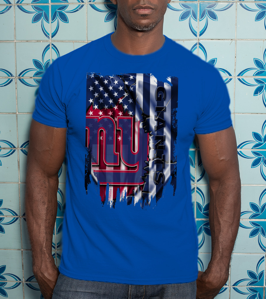 New York Giants American Flag Nfl Team T-Shirt