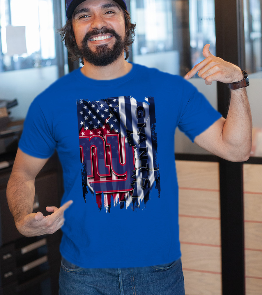 New York Giants American Flag Nfl Team T-Shirt