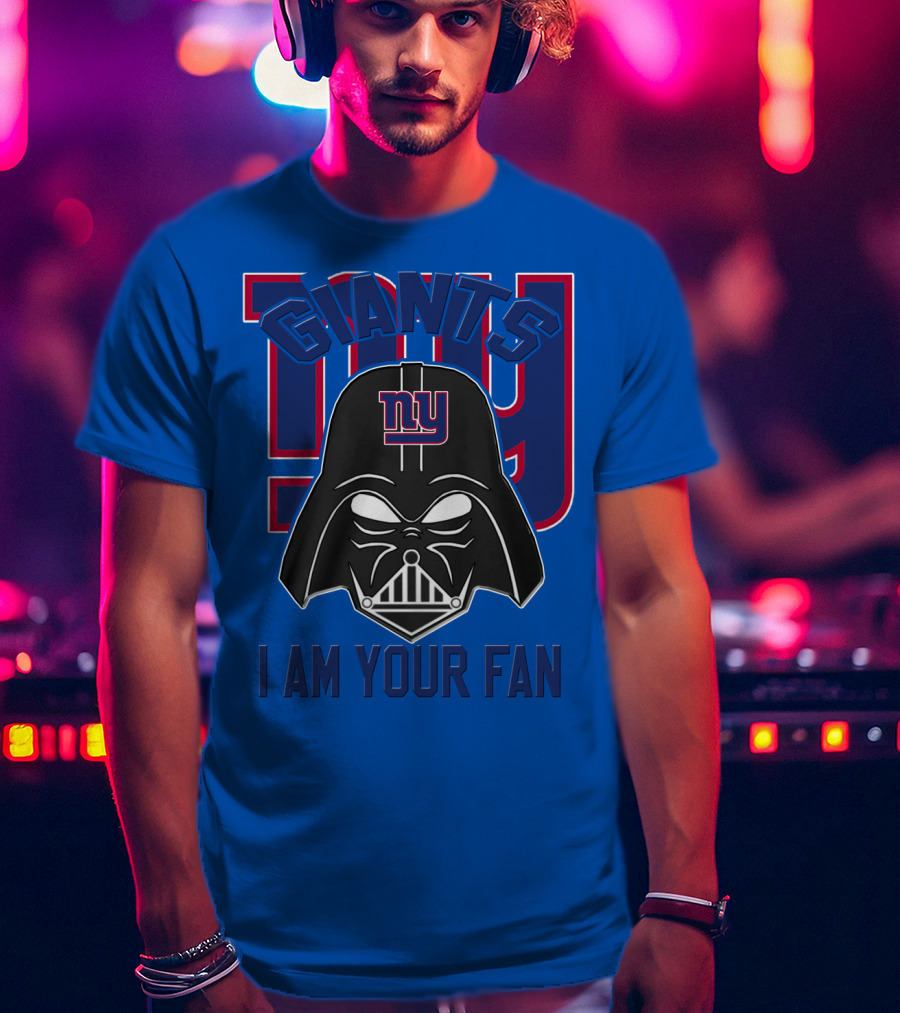 Giants Ny I Am Your Fan Darth Vader Helmet T-Shirt