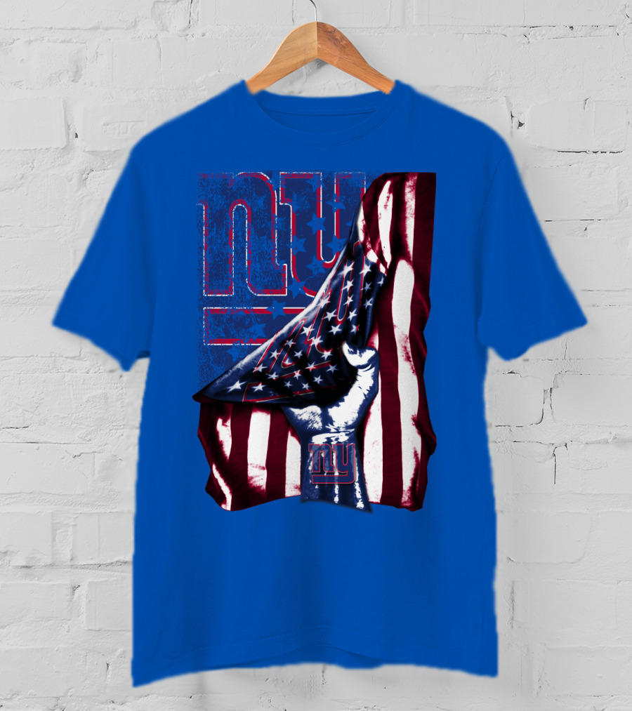 New York Giants American Flag Fist T-Shirt