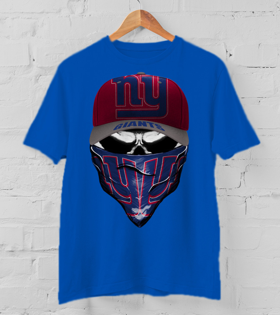 Ny Giants Cap And Bandana Design With Team T-Shirt