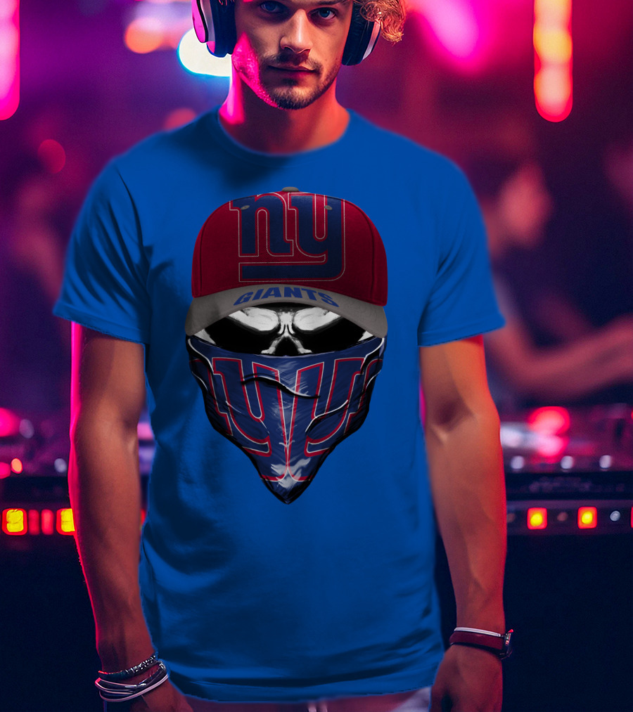 Ny Giants Cap And Bandana Design With Team T-Shirt