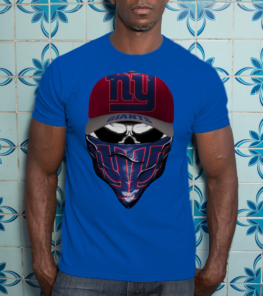 Ny Giants Cap And Bandana Design With Team T-Shirt