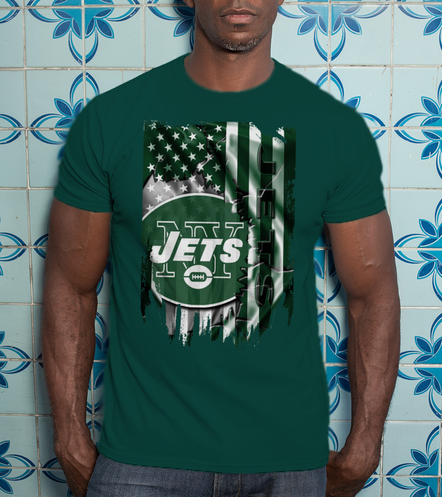 New York Jets American Flag Football T-Shirt