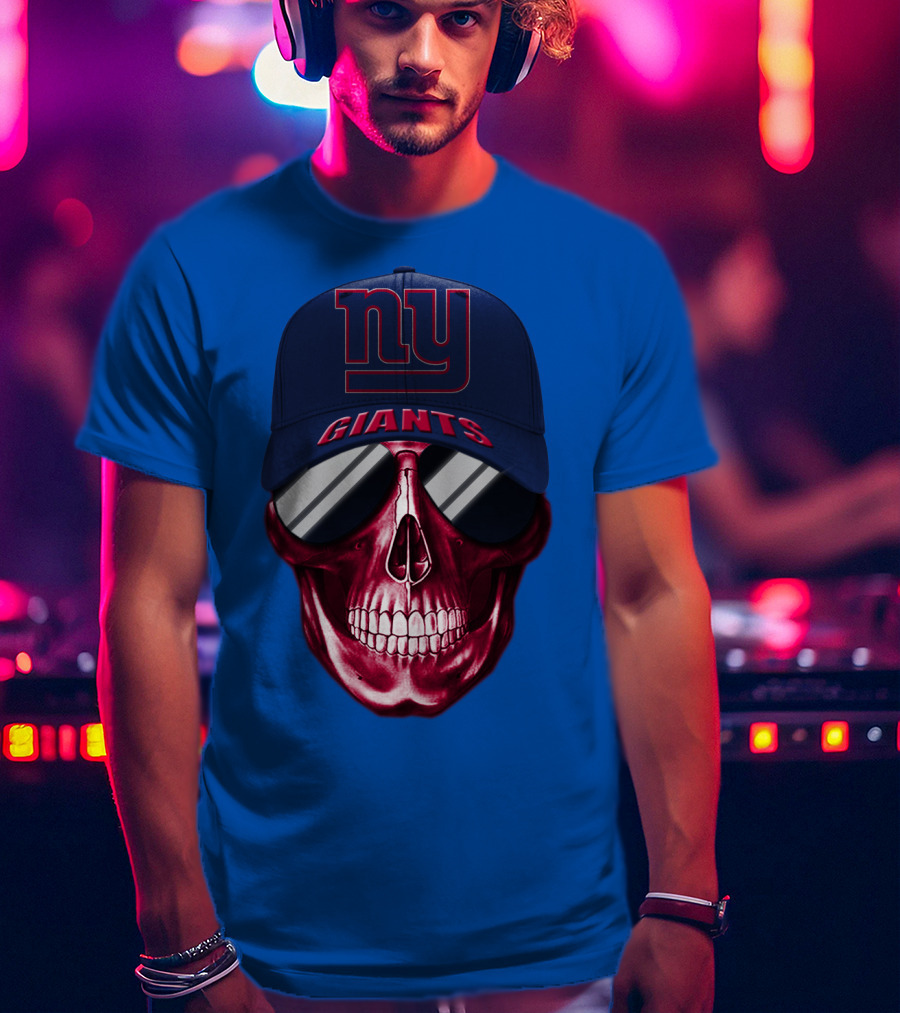 New York Giants Skull Cap T-Shirt
