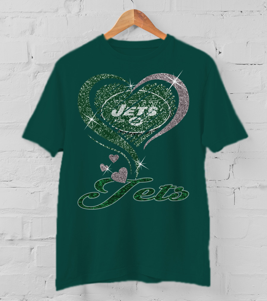 Jets Heart Sparkle T-Shirt